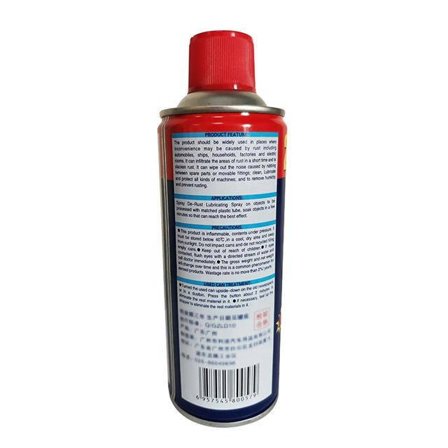 Spray lubricante antioxidante para eliminar el lubricante oxidado